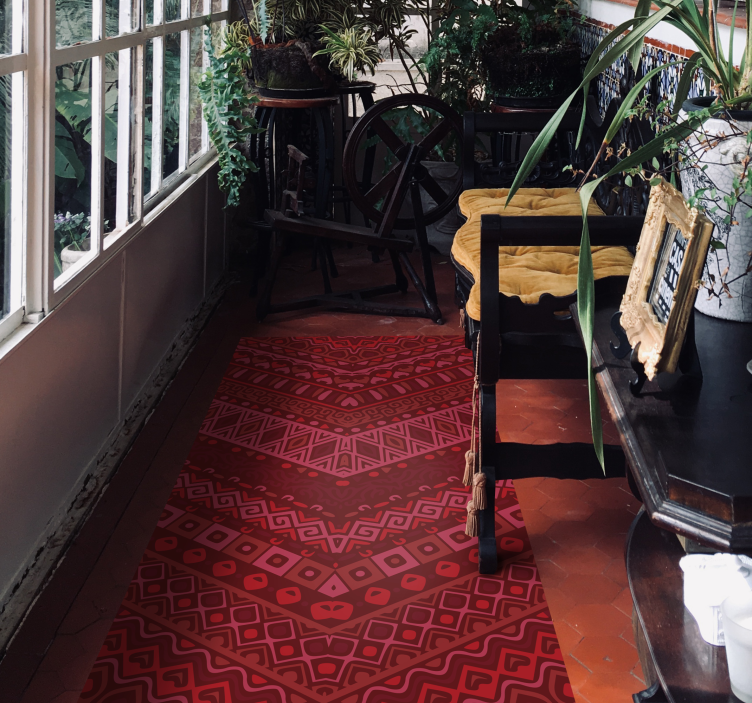 Etnički topli tonovi etno vinil prostirka - TenStickers