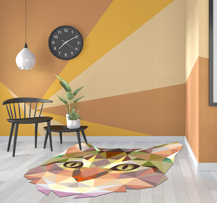 Nevjerojatna geometrijska mačja vinilna prostirka - TenStickers