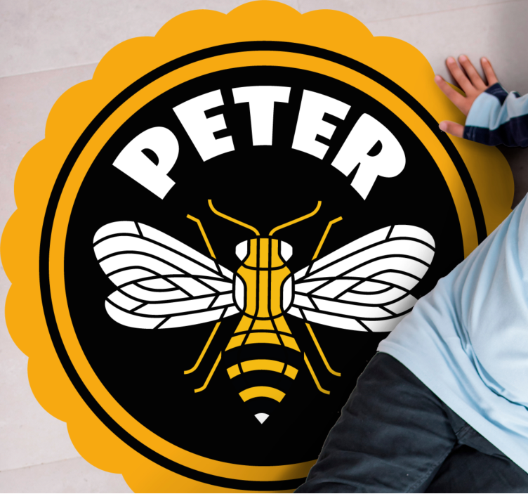 Geometrijski-životinje mala pčelica personalizirana prostirka - TenStickers