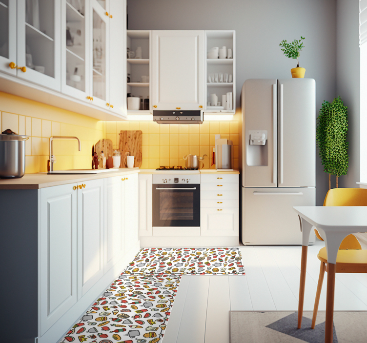 Ikone hrane uzorak moderan tepih - TenStickers