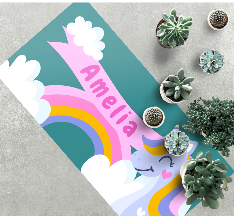 Ime princeze s vinil tepihom za djecu jednoroga - TenStickers