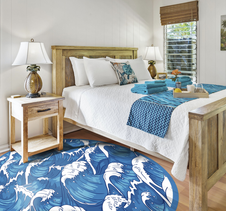 Japanski valovi priroda vinil prostirka - TenStickers