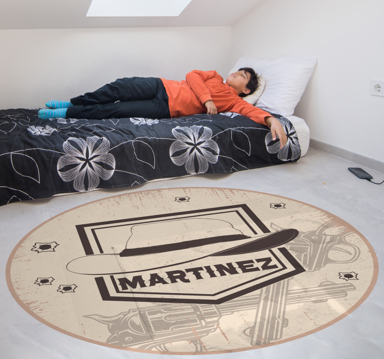 Kaubojski šešir s imenom vinilna prostirka s imenom - TenStickers