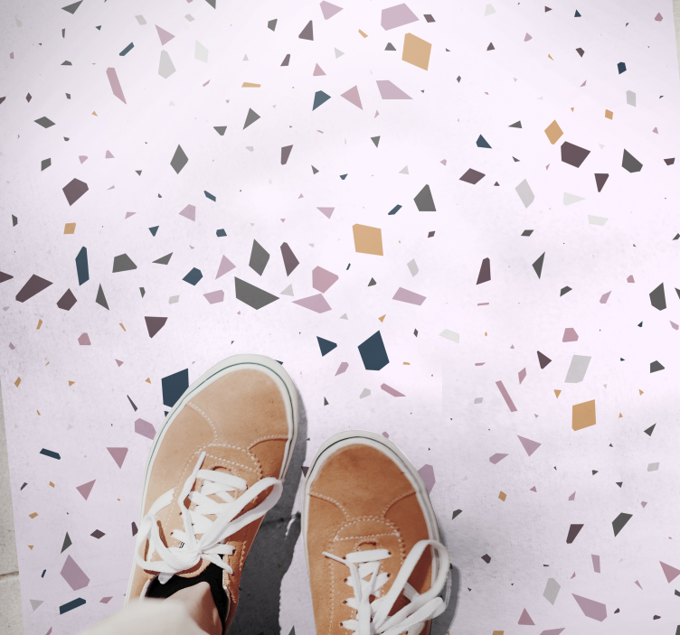 Klasični ružičasti terazzo tekstura tepih - TenStickers