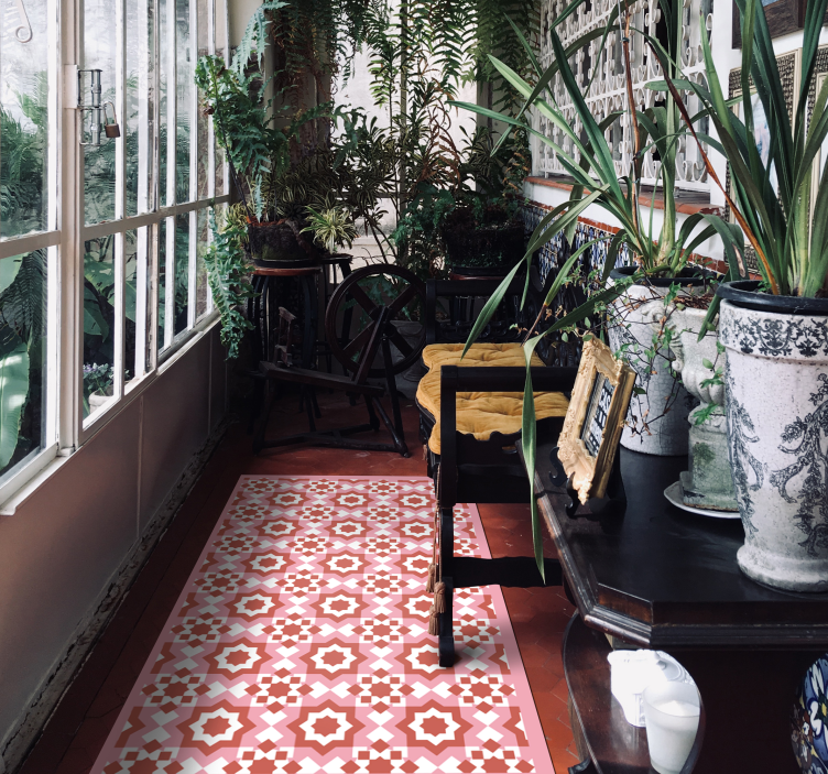 Kuhinjski vinil prostirka crveni kvadrati pločica tepih - TenStickers