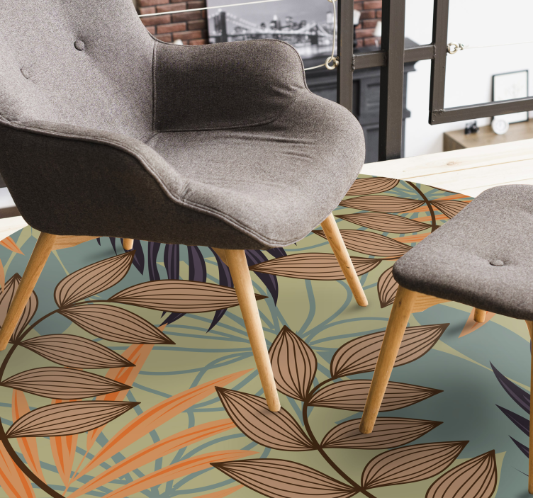 Lišće na granama cvjetni vinil prostirka - TenStickers