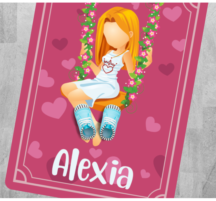 Ljuljačka princeza personalizirana prostirka - TenStickers