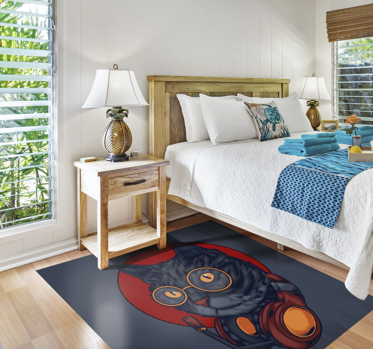 Mačka glazba ilustracija životinjski tepih - TenStickers