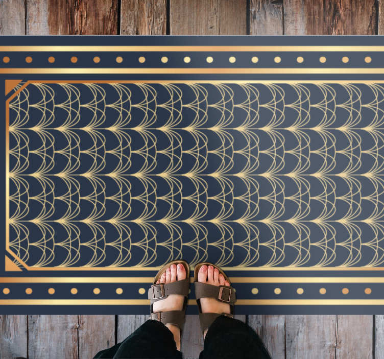 Geometrijski tepisi moderne umjetnosti sa zlatnim deco uzorkom - TenStickers