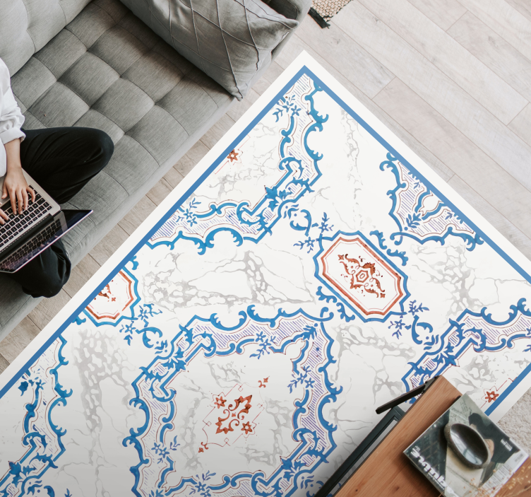 Mramorni vinilni tepih elegantni plavi uzorci - TenStickers