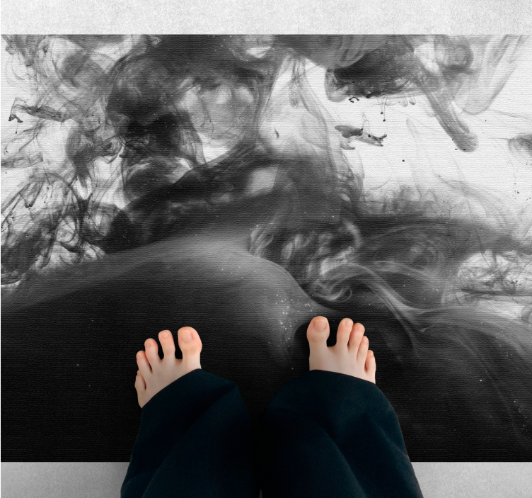 Mramorni vinilni tepih monokromatski apstraktni vrtlozi - TenStickers