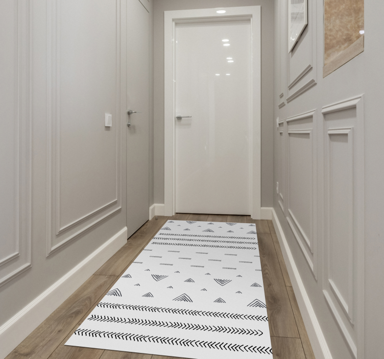 Nordijske crno-bijele pruge vinil tepih - TenStickers