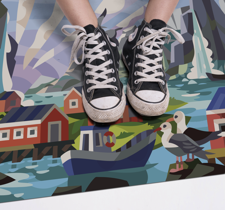 Norveško malo selo s prirodnom prostirkom - TenStickers