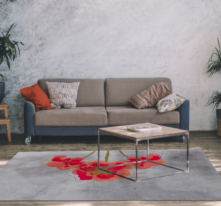 Obojeni mak cvjetni vinil tepih - TenStickers