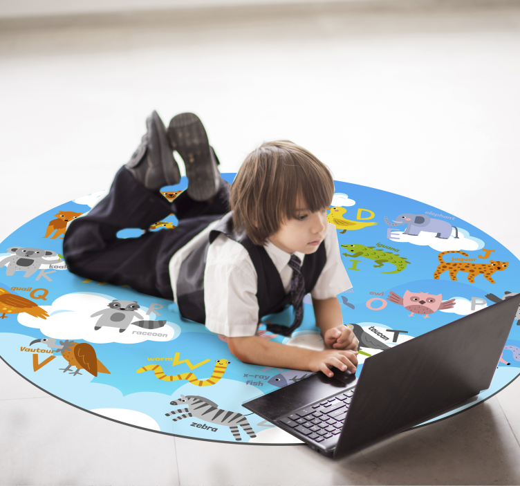 Okrugli tepih engleskog vinil abecede - TenStickers