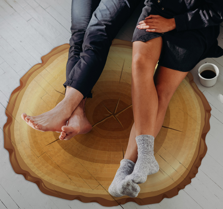 Okrugli drveni vinil tepih - TenStickers