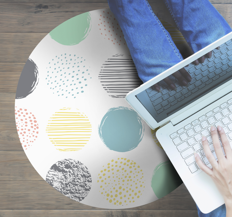 Okrugle točkice od vinilnih prostirki u pastelnim tonovima - TenStickers