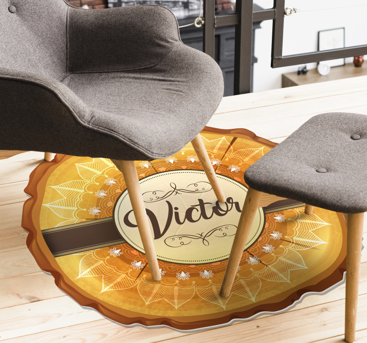 Personalizirana drvena mandala vinilna prostirka s imenom - TenStickers