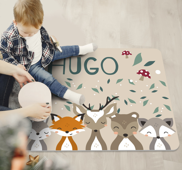 Personalizirane male životinjske vinilne prostirke s imenom - TenStickers