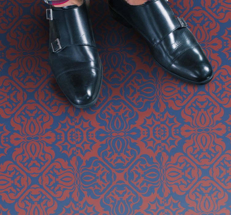 Plava i crvena kompozicija pločice tepih - TenStickers