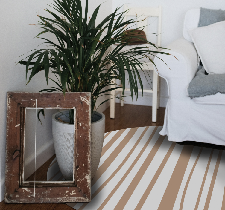 Prugasti smeđi nordijski vinil tepih - TenStickers