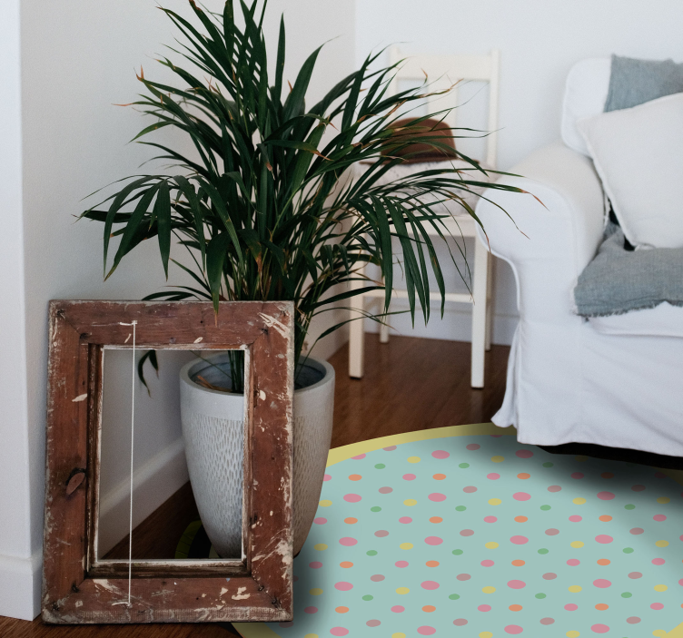 Ružičasti i plavi geometrijski vinil tepisi na točkice - TenStickers