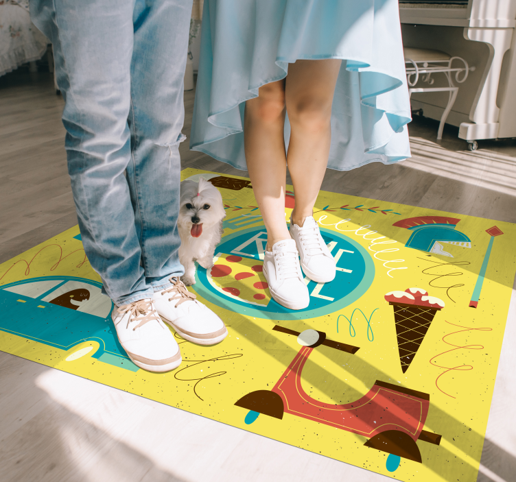 Smiješna rimska karta svijeta vinil tepih - TenStickers