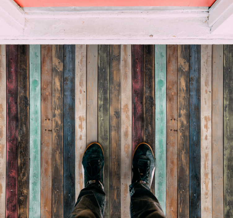 šarene okomite daske vinilni tepih s drvenim efektom - TenStickers