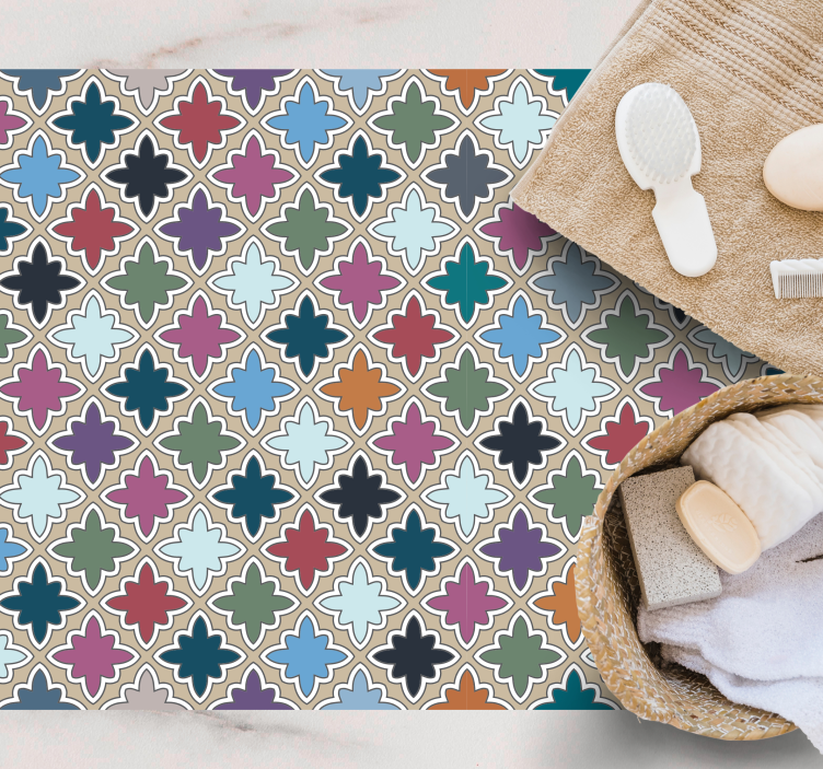 šareni podovi kupaonice nepravilnog oblika - TenStickers