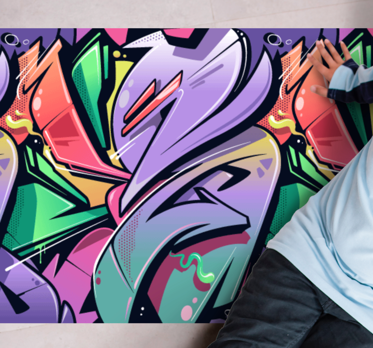 šareni grafiti street art tepih - TenStickers