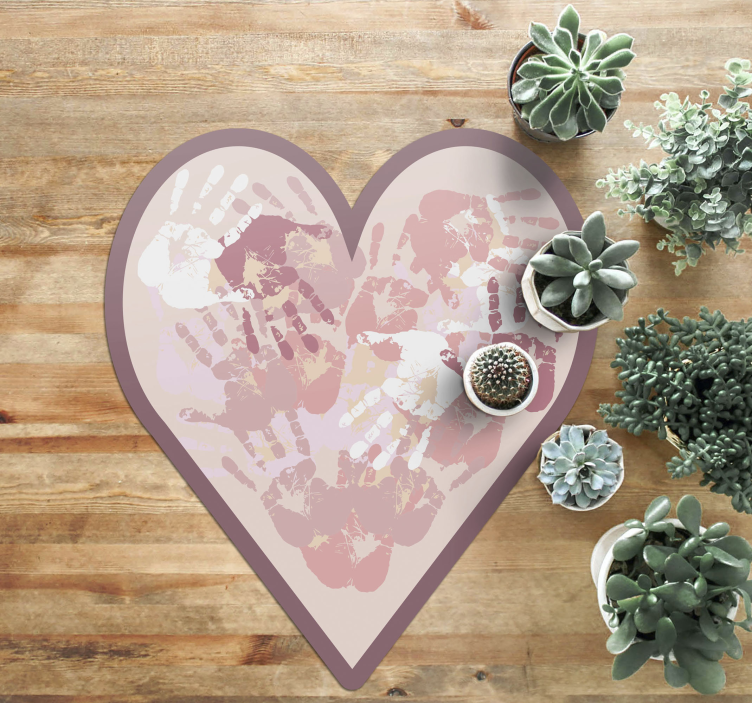 šareni ručni ispis srca dječji vinil tepih - TenStickers