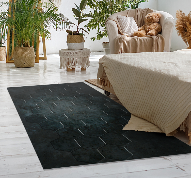 šesterokuti tekstura betona kamen vinil prostirka - TenStickers