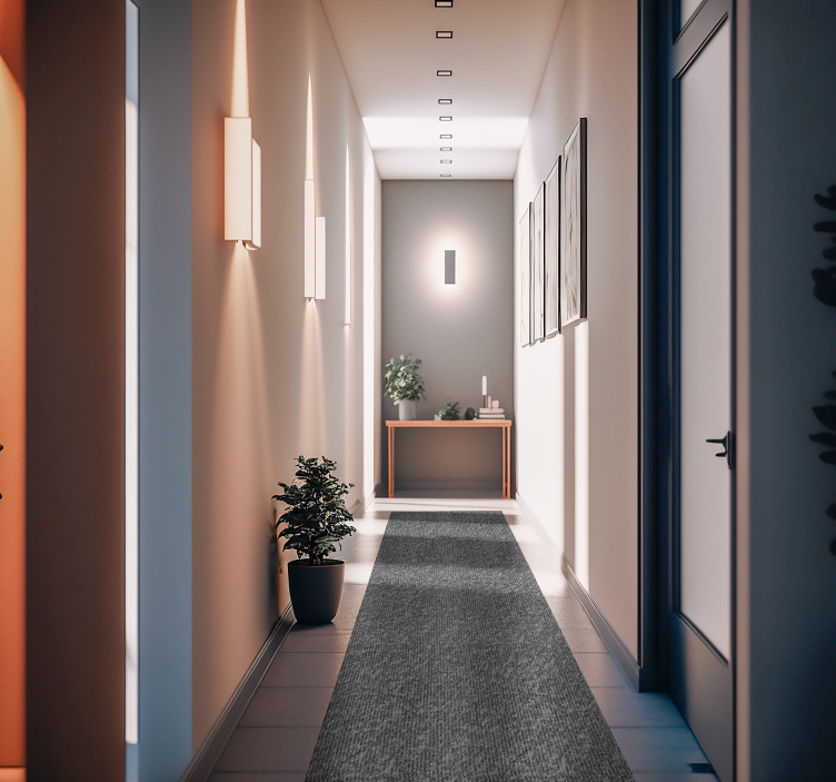 Siva jednobojna tkanina moderan tepih za hodnik - TenStickers