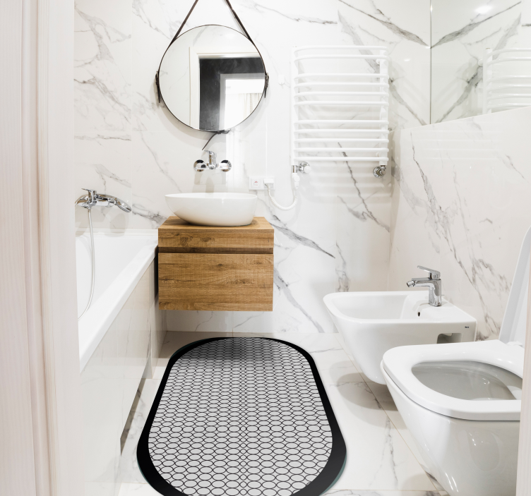 Sivi ovalni minimalni vinil tepih - TenStickers