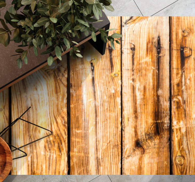 Smeđe sirove drvene daske tekstura tepih - TenStickers