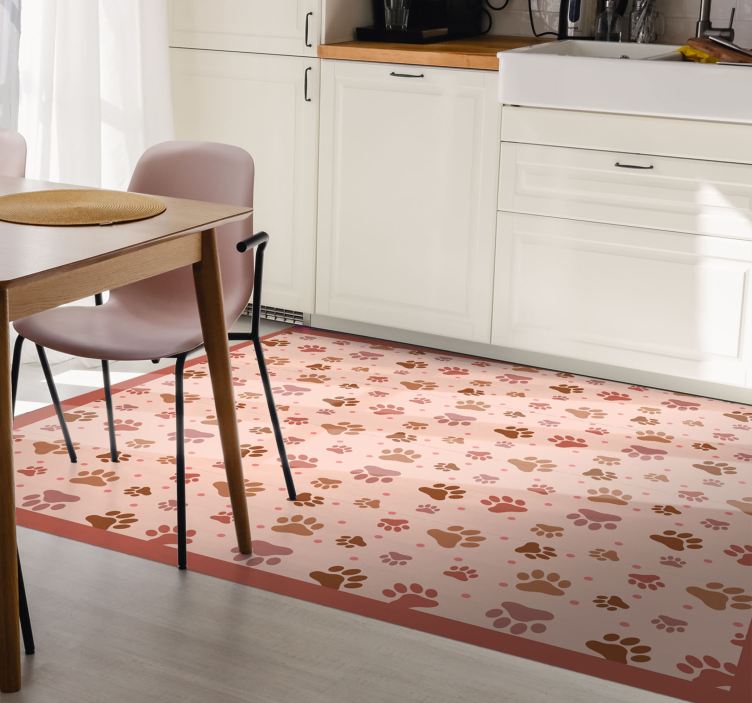 Smeđi otisci šapa životinjski otisak vinil tepih - TenStickers