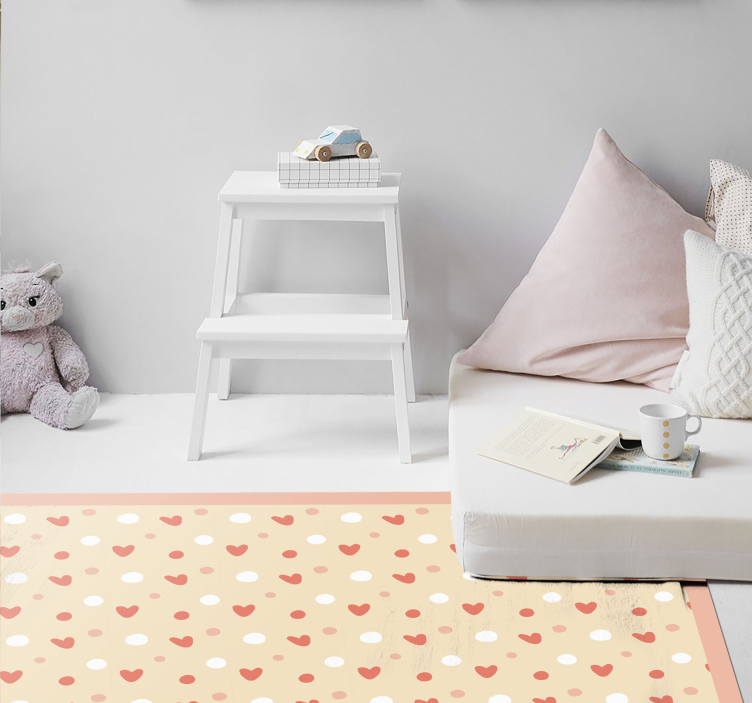 Srca i točkice geometrijski tepisi od vinila - TenStickers