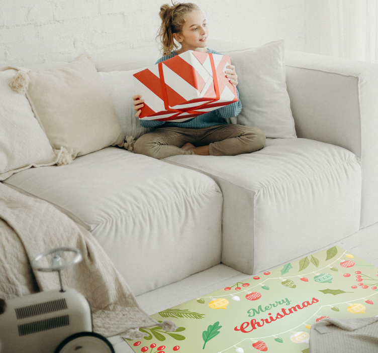 Sretan božić i darovi prostirka za božićno drvce - TenStickers