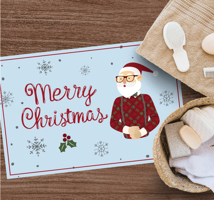 Sretan hipster božić božićni vinilni tepih - TenStickers