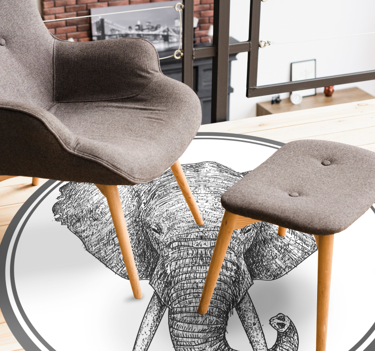 Sivi slon životinjski tisak vinil prostirka - TenStickers