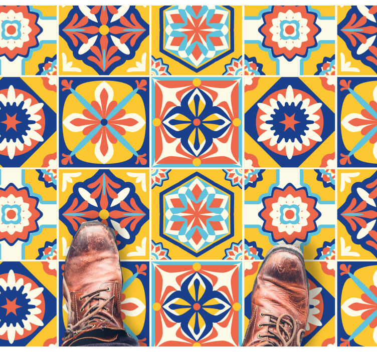 Tople nijanse boje podne pločice za kuhinju - TenStickers