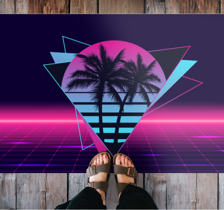 Vaporwave stil palme vintage tepih - TenStickers