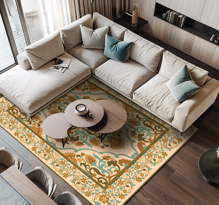 Vinil podovi blagovaonica mandala bež dizajn - TenStickers