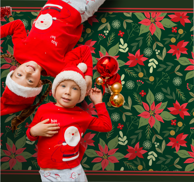 Vinil podovi Božić svečani uzorak božićne zvijezde - TenStickers