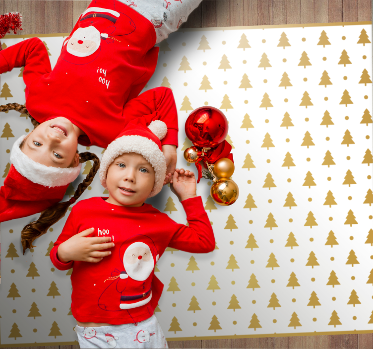 Vinil podovi Božić svečani uzorak drvca - TenStickers