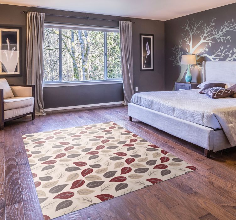 Vinil podovi cvijeće i biljke uzorak jesenjih lišća - TenStickers