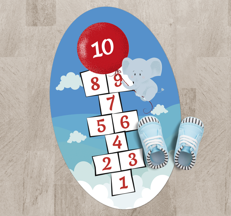 Vinil podovi djeca hopscotch balon slon - TenStickers