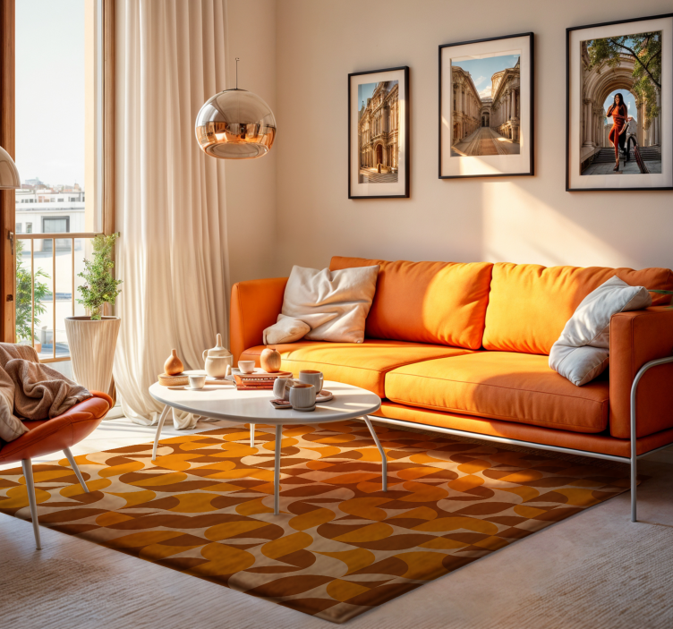 Vinil podovi dnevna soba retro - TenStickers