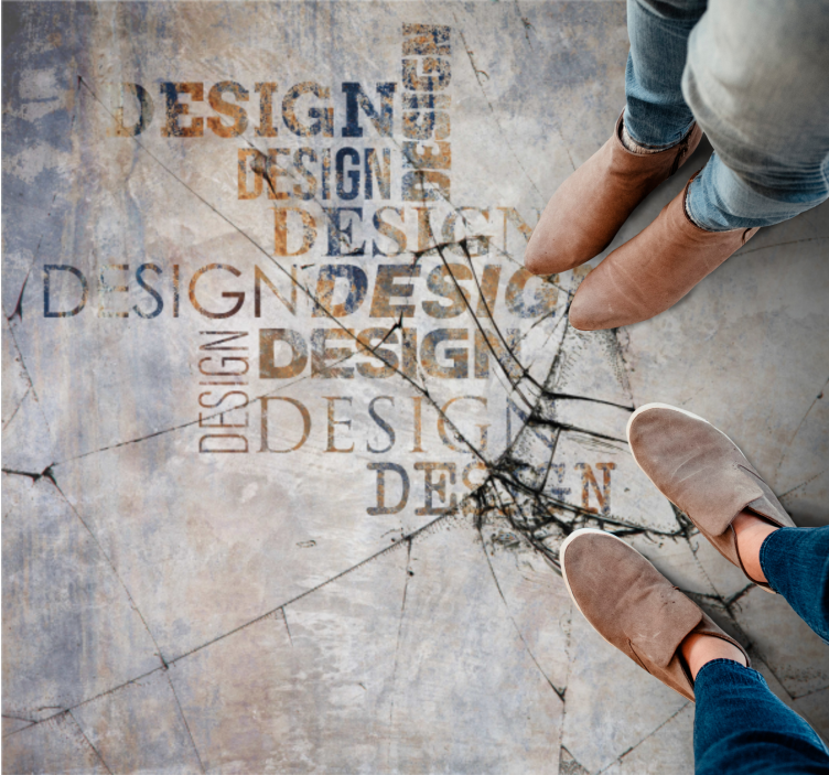 Vinil podovi efekt kamena napuknuta kamena tipografija - TenStickers