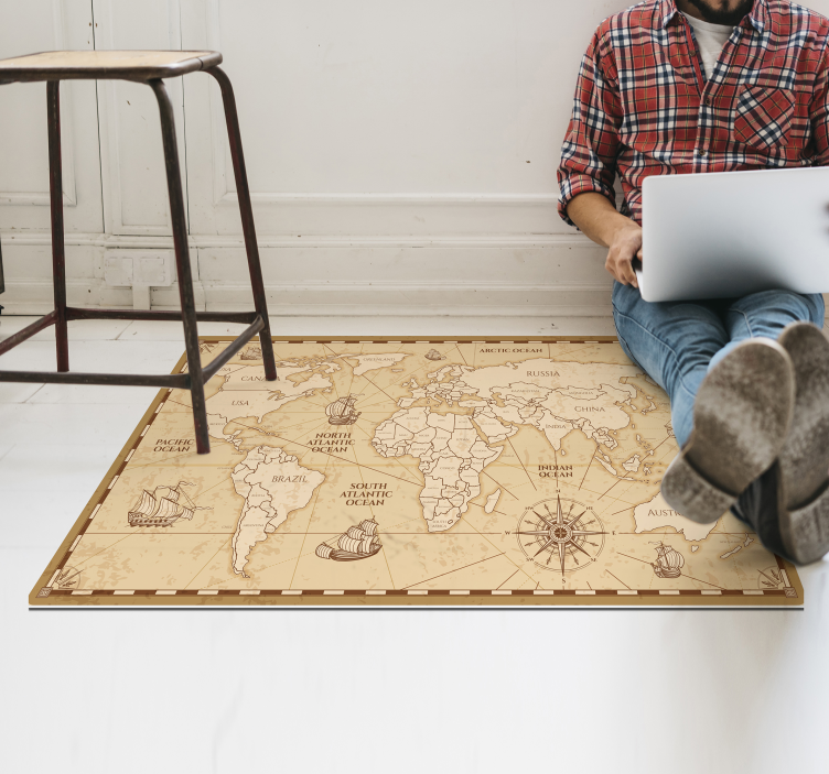 Vinil podovi karta svijeta vintage dizajn karte - TenStickers